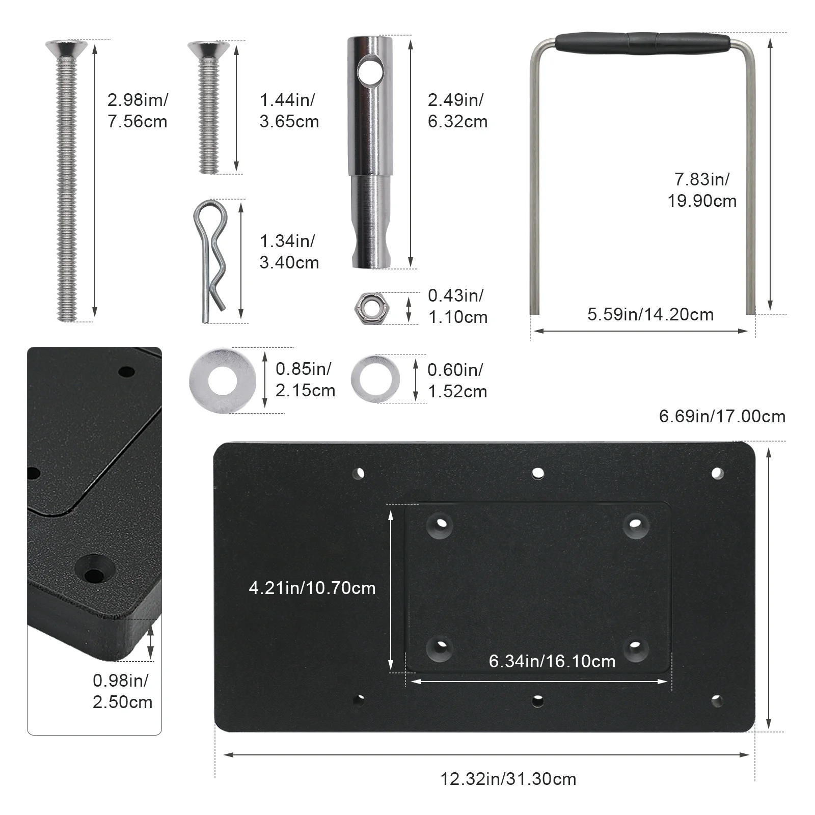1854021 MKA-21 Quick Release Mount Bracket Compatible with Minn Kota Ulterra Terrova PowerDrive Trolling Motor Easy Install Hold