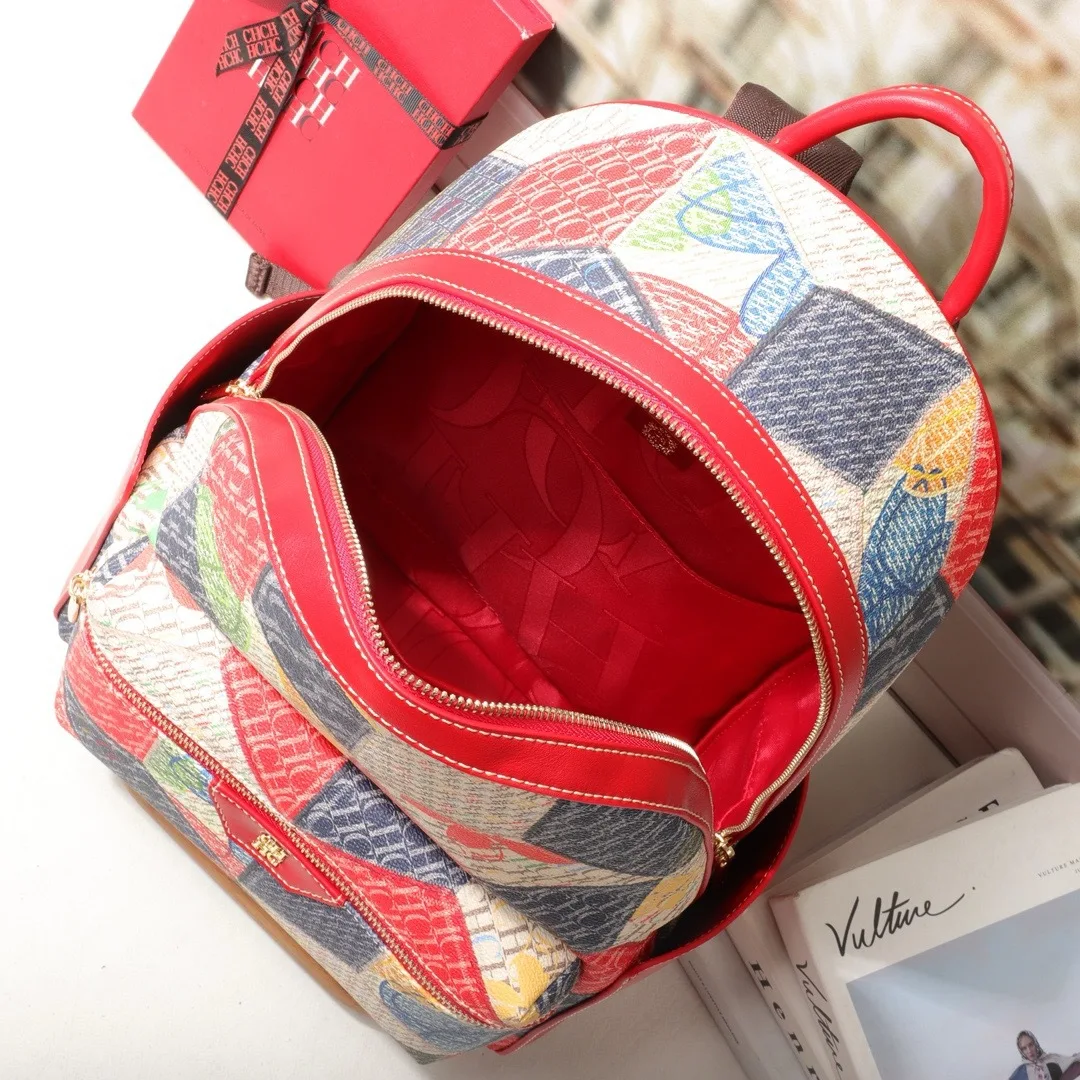 CH New Fashion Women's Backpack Unique Printed Design Women's Backpack Large Capacity Color Printed Travel Bag Women's Bag 2026
