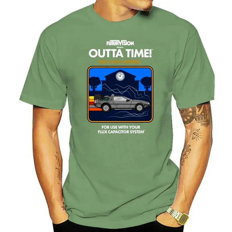 Out Time T-shirt Men Back To The Future TShirt 2022 New Marty Delorean Tops  Tees 100% Cotton Moto Biker T Shirt Fiction Movie