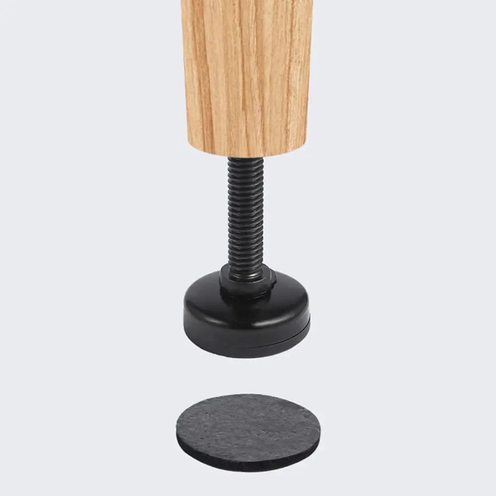 4Pcs Furniture Leveling Feet Carbon Steel Matte Black Adjustable Leg Straighteners with T-Nuts for Wooden Furniture Floor