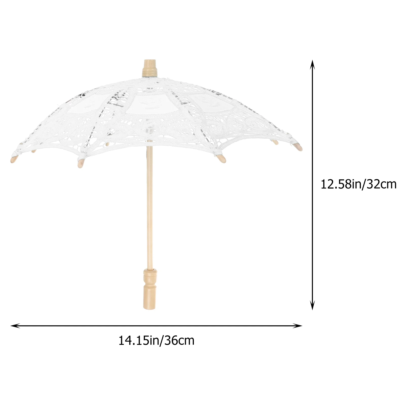 Embroidery Lace Umbrella Girls Toys Flower Wedding Parasol Wood Vintage Umbrellas for Beach Vacation Fancy