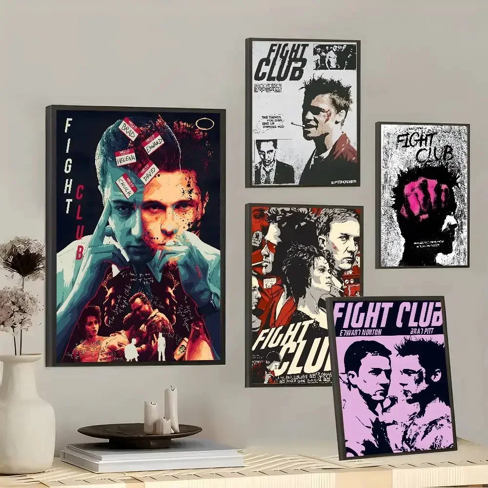F-Fight Club Movie Prints Canvas Posters Wall Art Room Decor Artwork Wall Decor Bedroom, Dormitory Bar Decoration Gift Poster