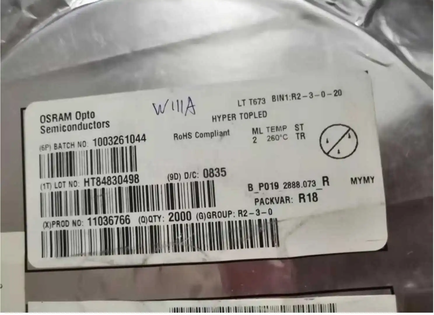 

50 шт./LT T673-Q1R2-25 PLCC2 TOPLED 1210 (3528) Изумрудно-зеленый