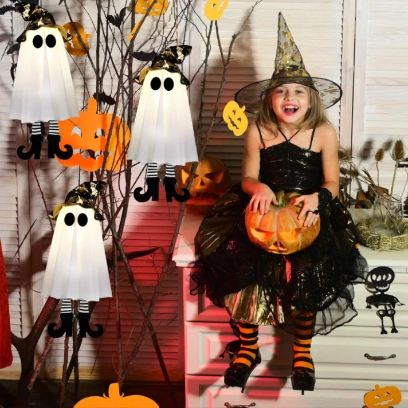 Halloween Tree Idea with Light up Ghosts