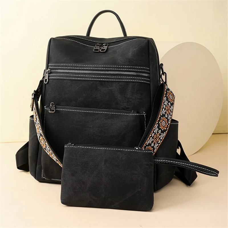 

Винтажный рюкзак Nesitu A4 черного, коричневого, синего, розового, серого цвета из искусственной кожи для мужчин и женщин, 2 в 1, дорожная сумка через плечо для девочек и женщин M0370