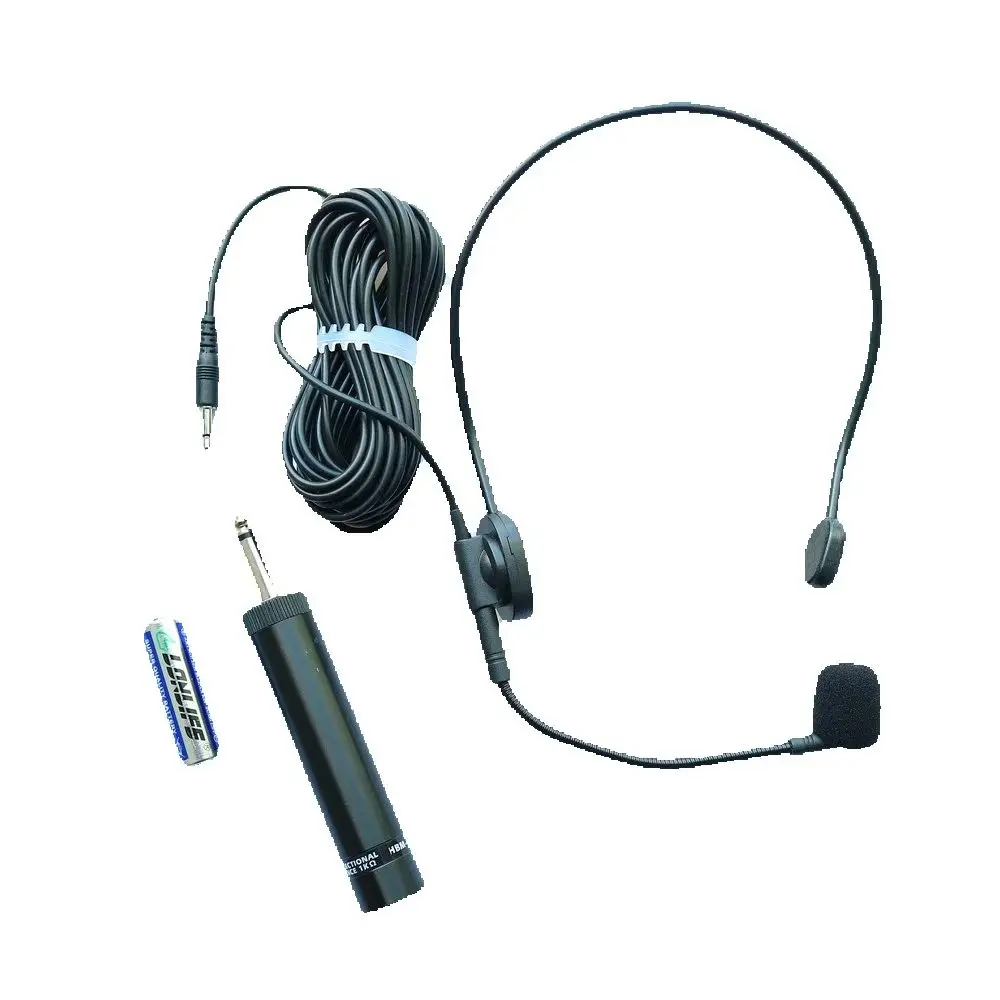 

3.5mm to 6.35mm Headset Headworn Condenser Microphone Power By AA Battery Adapter For Mixer Sound Console PA Speaker Amplifier