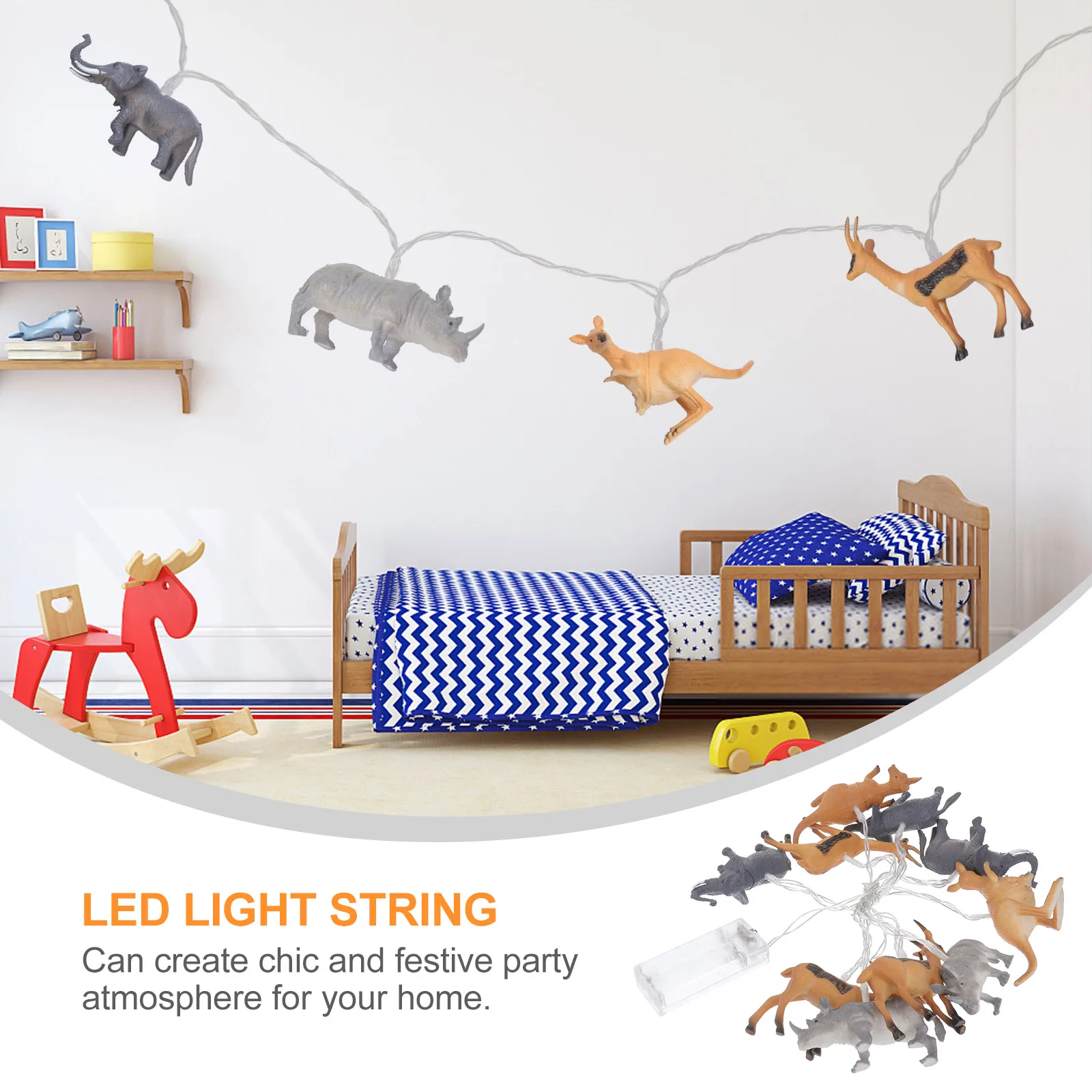 

LED Animal String Light Festive Patio Decoration Long Lasting Material No LED Light String