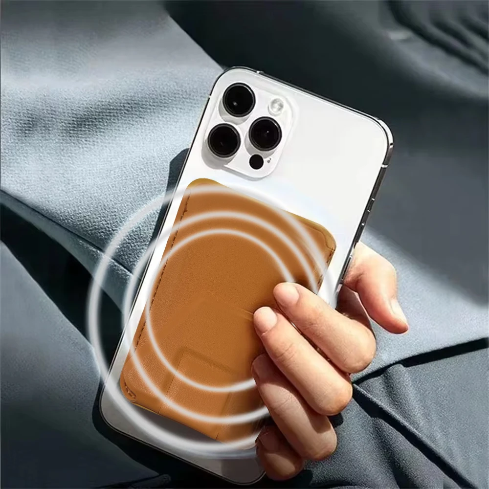 

Strong Magnetic Mobile Phone Holder Leather Wallet with Phone Holder For iPhone Xiaomi Huawei Samsung Safe Card Pocket Bracket