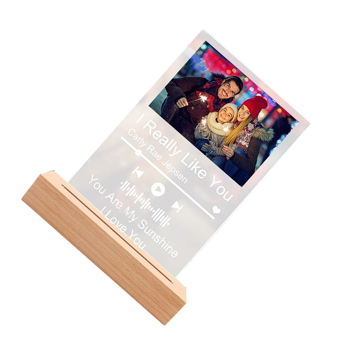 

Popular_Personalised Acrylic Spotifys Music Photo Plaque with LED Night Light