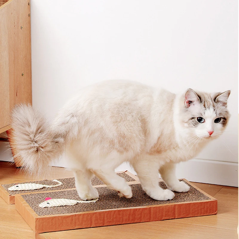 Sisal Mice Cat Scraper Corrugated Cat Scratcher Cardboard Pad for Cats Grinding Nails Durable Cat Claw Sharpener Cat Accessories