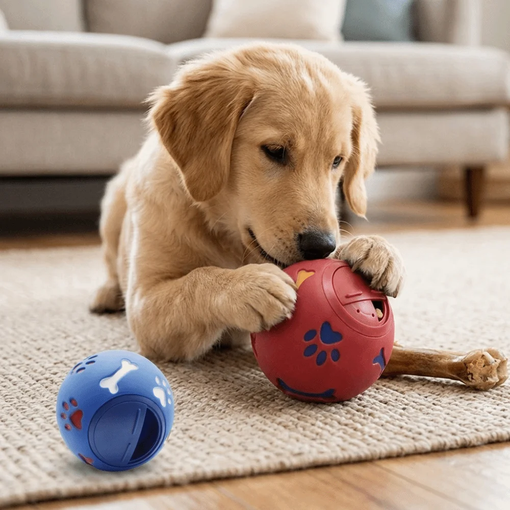 Milk Scent Rubber Food Dispensing Ball Multi Sizes Multi Colors IQ Puzzle Toy Bite Tough Round Wobble Shape Chew Toy Ball