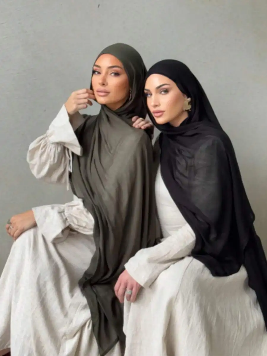 

Women Solid Color Soft Chiffon Headscarf For Daily Wear Autumn Winter Accessory