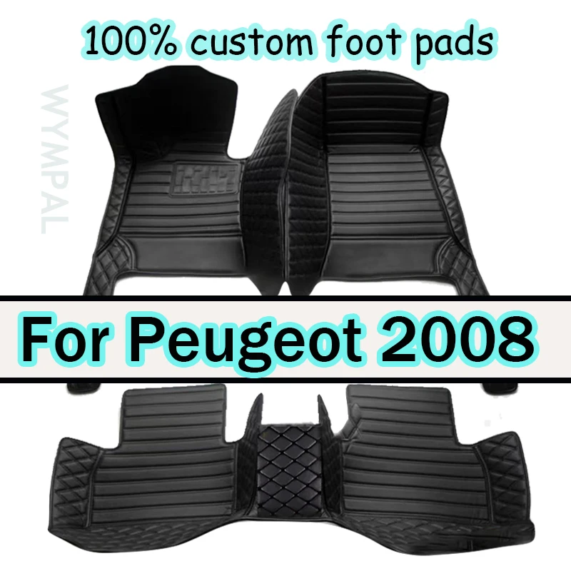 Car Floor Mats For Peugeot 2008 E2008 2020 2021 2022 2023 Carpets Foot Pads Accessories Interior Parts Waterproof Rug Automobile