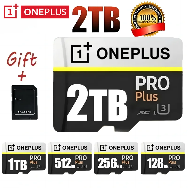 OnePlus 2TB High-Speed V30 A2 4K SD Card 512GB 256GB Memory Card 1TB Micro TF SD Adapter for Smart phone/Tablet/PC Cross-Use