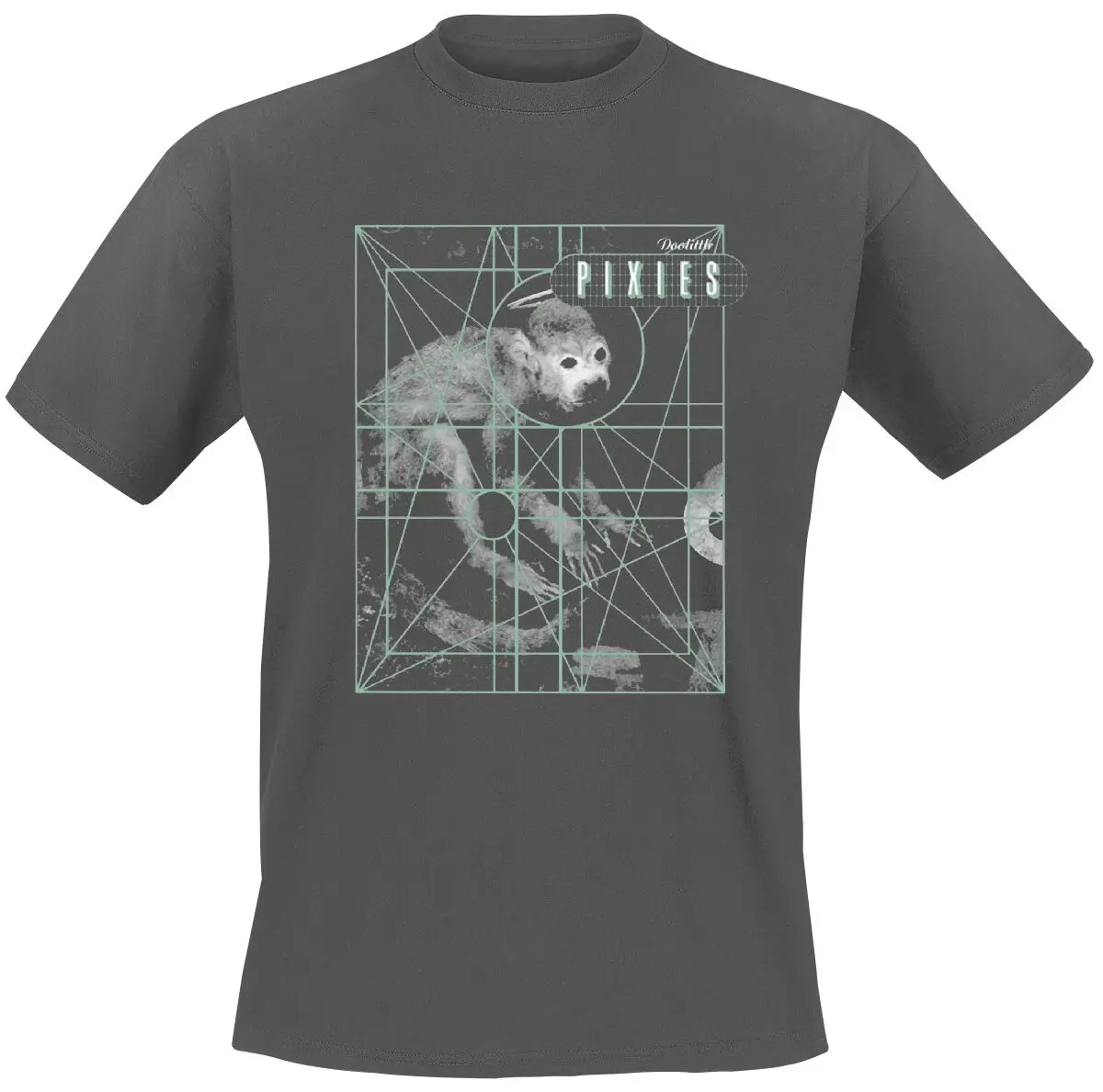 Camiseta Monkey Grid Pixies Band 100% algodão com estampa gráfica masculina e feminina, top de verão para streetwear