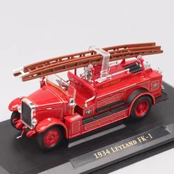 Yatming 1/43 Scale UK British 1934 Leyland FK1 Fire Brigade Truck Engine Lady Sadlep Diecast Vehicles Model Car Toy Souvenir