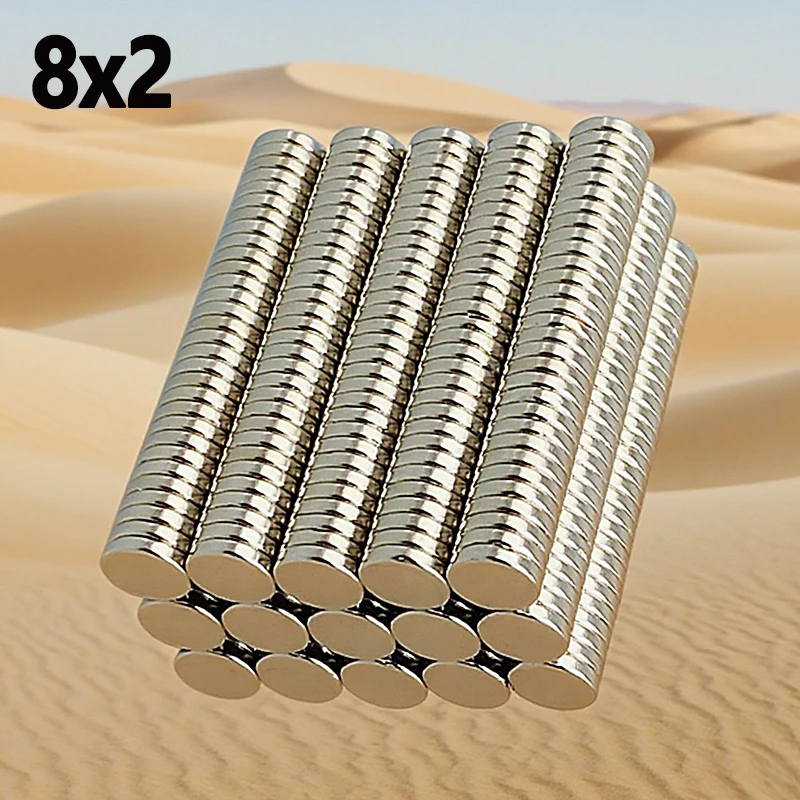 20-1000 pces 8x2mm ímã forma redonda para geladeira artesanato diy cozinha geladeira escritório garagem quadro branco ímã 8*2mm acessório