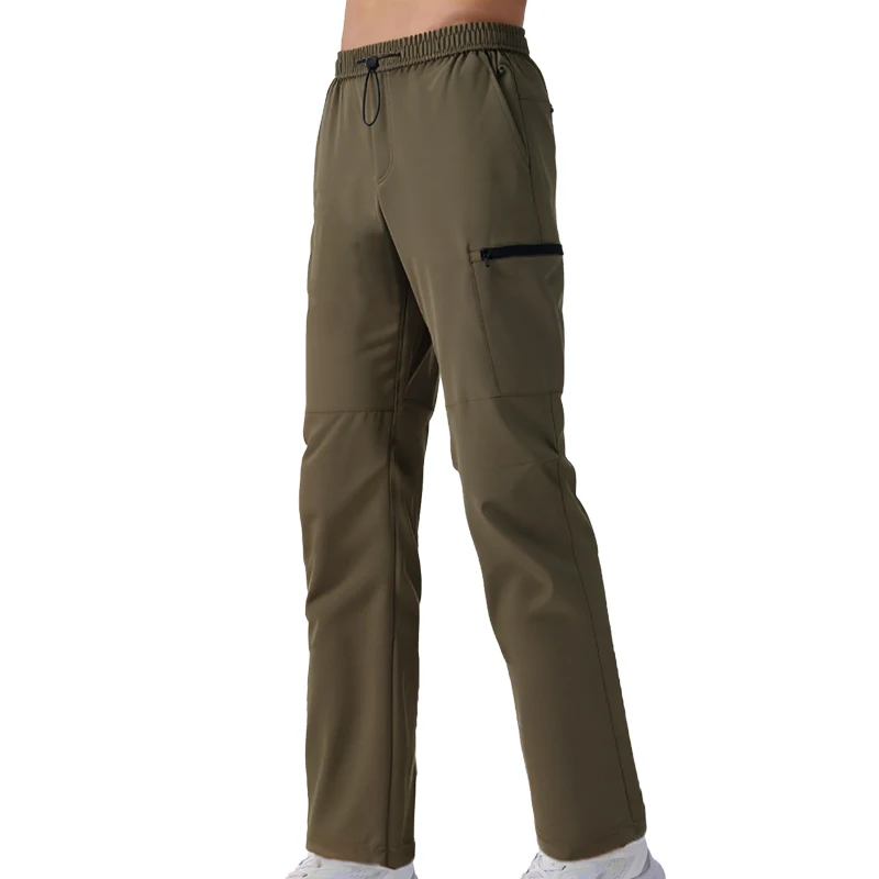 

Fashion Gym Pants Men Running Outdoor Training Casual Elastic Waist Jogging Sweatpants Multiple Pockets Nylon Hiking Work Pants