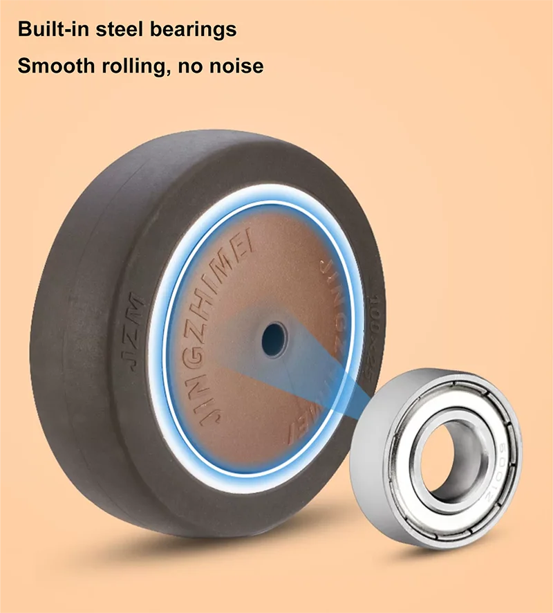 4Pcs Expanding Stem Casters,TPE Rubber Wheel built-in Ball Bearing for Round tube 22-28mm Commercial Kitchen Prep Tables