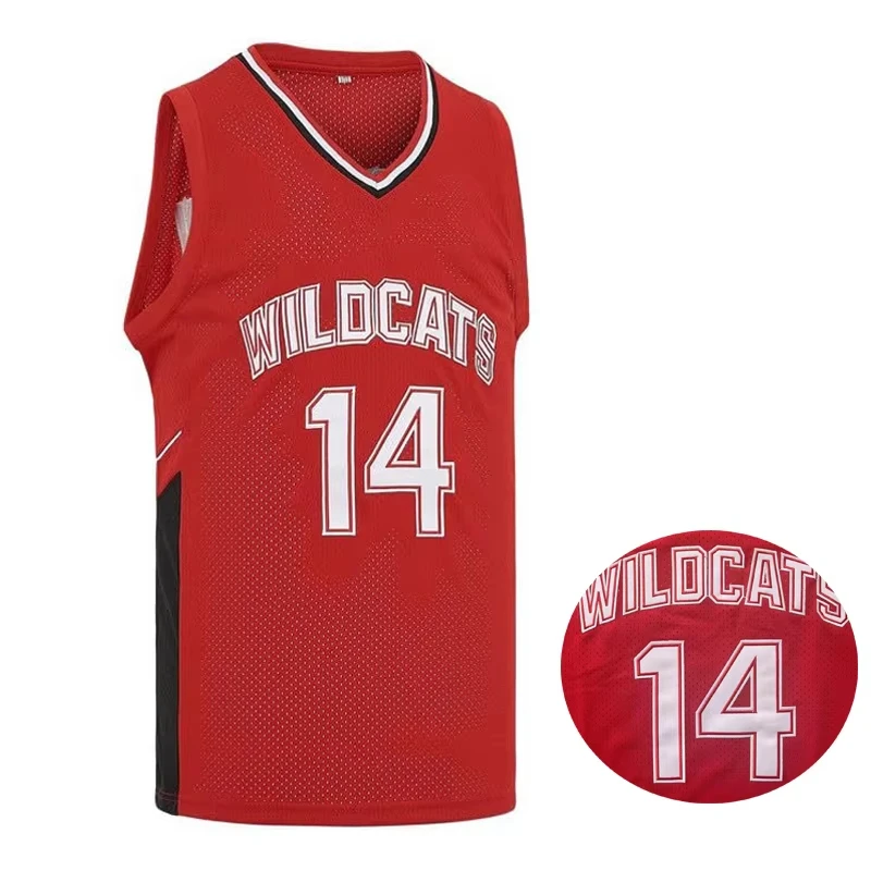 Retro Bolton #14 Danforth #8 High School Wildcats Basketball Jersey Athletic Vest for Men Women Kids Summer Casual Training Tops