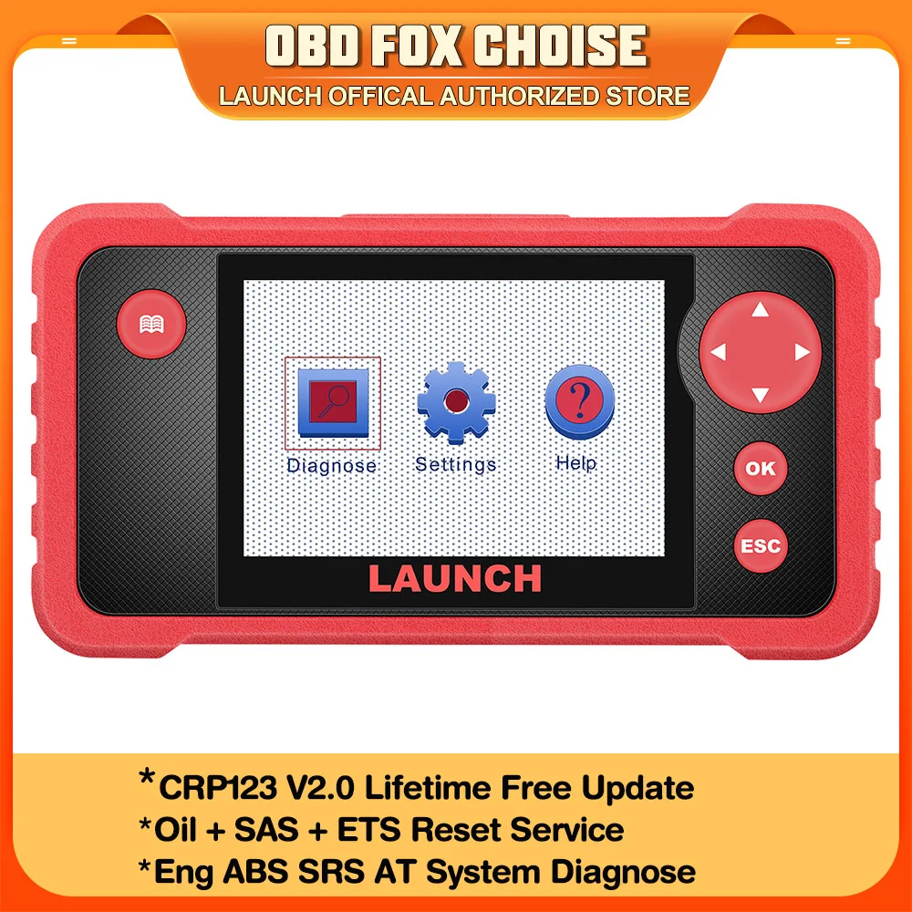 LAUNCH CRP123 V2.0 Engine ABS SRS Transmission Car Diagnostic Tools Full OBD2 code reader Scanner Lifetime Free Update