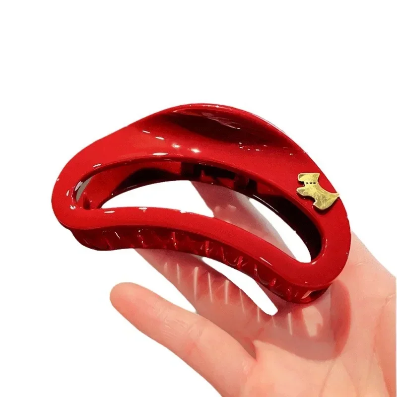 

2024 New High-end Ankola Red Grab Clip Large Hairpin Female Puppy Pattern
