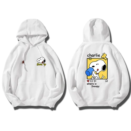 Imagen 1 del producto Sudadera con capucha de dibujos animados de Snoopy para mujer, traje de pareja, nueva chaqueta deportiva i, jersey con capucha para mujer, sudadera de tendencia