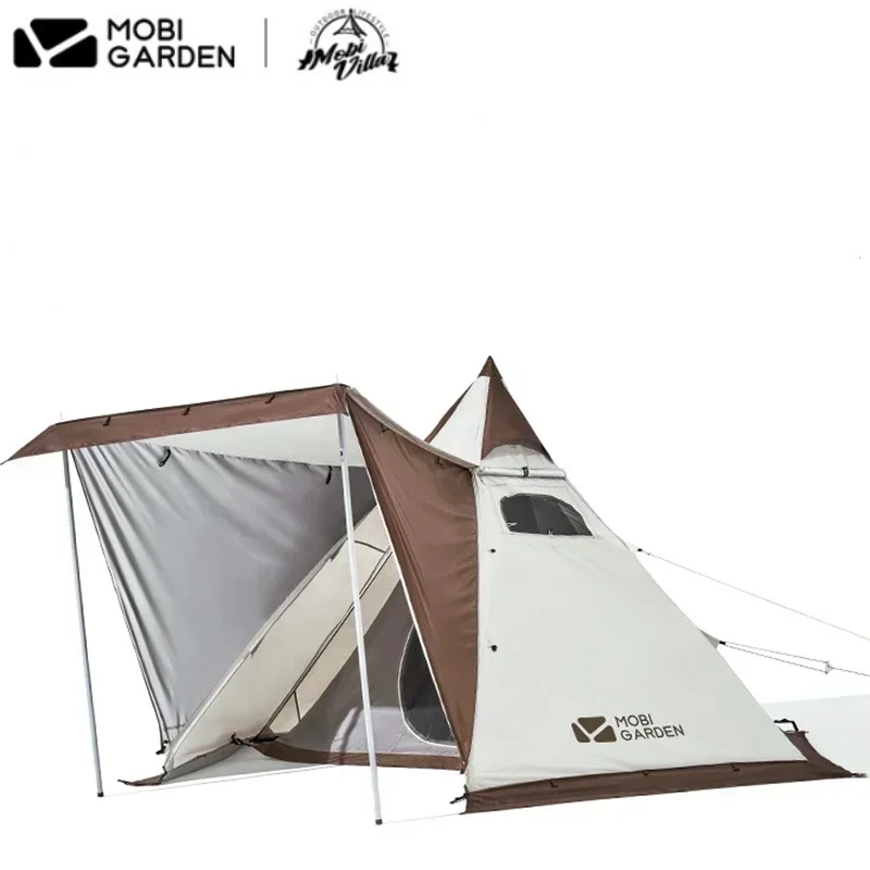 Mobi Garden Nature Hike Camping Tent Pyramid Extra Thick with Snow Skirt Windproof Beach Tent Oxford Version Camping Equipment