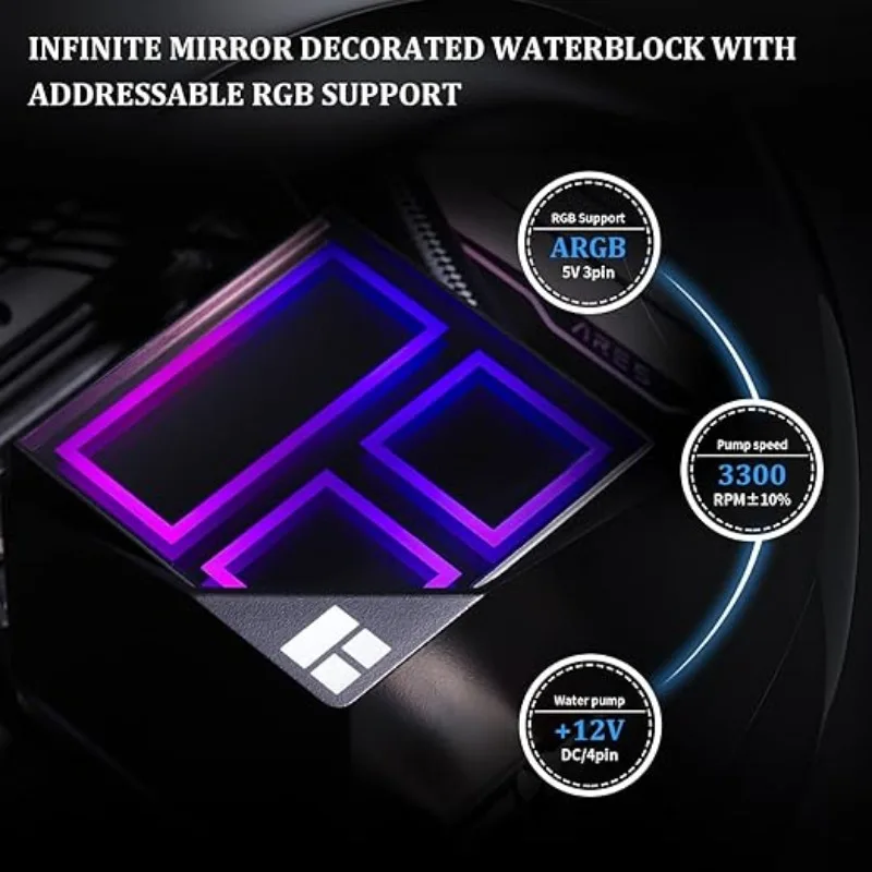 Thermalright Frozen Infinity 360 noir CPU refroidisseur d'eau Infinity miroir CPU liquide refroidisseur pour AM4 AM5 Intel 1851/115X/1200/2011