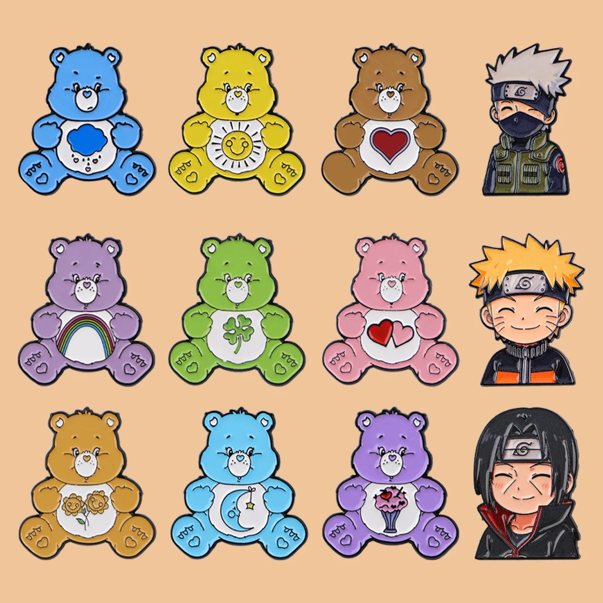 Cool Anime Figures Enamel Pins Cute Cartoon Bear Brooch Lapel Pin Badge on Backpack Clothing Accessories Fashion Jewelry Gifts