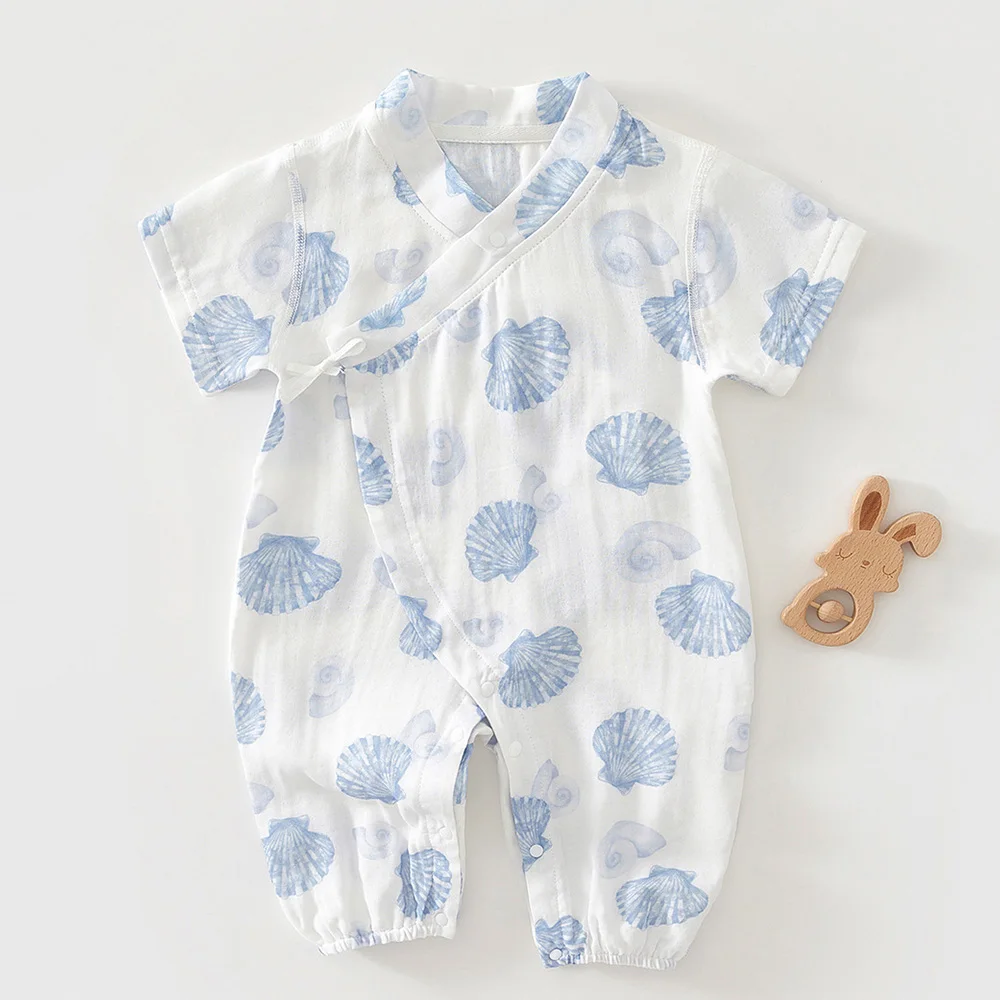 

Baby Boy Boutique Clothing Summer New Arrival Baby Girl Romper V-Neck Short Sleeve Baby Jumpsuit Unisex Newborn Infant Clothing