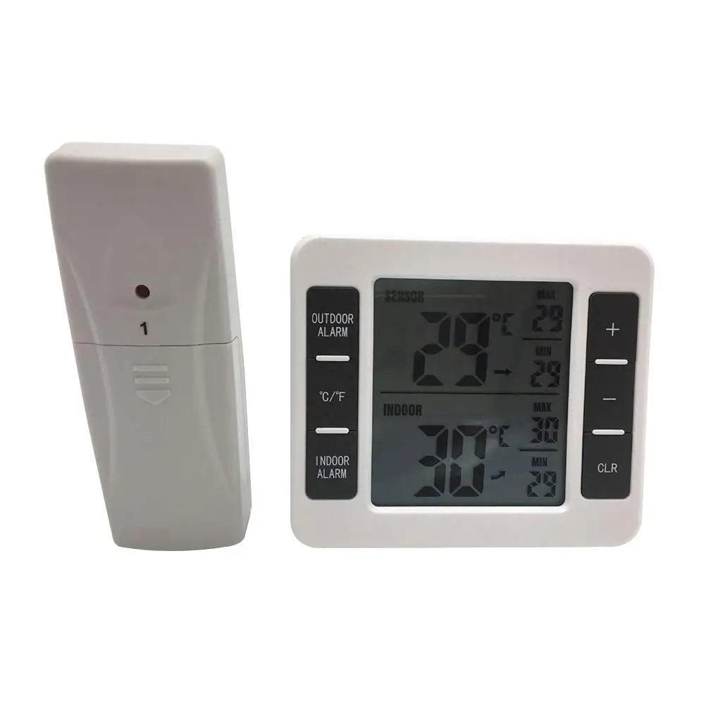 

Digital Thermometer Indoor Outdoor Temperature Clock ℃/℉ Switchable Wall Mountable Stand For Home Bedroom Kitchen Office