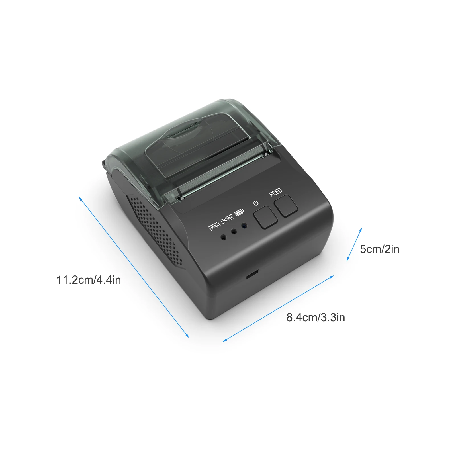 58mm Portable Mini Thermal Receipt Printer USB & BT Connection 2 Inches Wireless Printer with 1 Roll Paper Inside for Restaurant