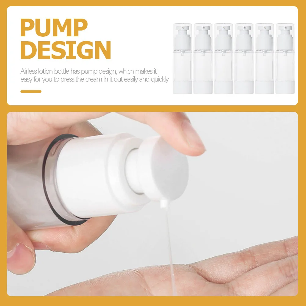 

6pcs Vacuum Pump Bottle 60Ml Refillable Travel Lotion Dispenser For Face Cream Shampoo Liquid Jar Lightweight Anti-Slip