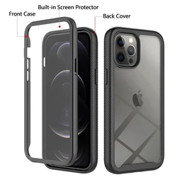 360 Full Body Screen Protector Transparent Case For iPhone 15 12 11 13 14 16Pro Max X XSMAX XS XR SE 6 7 8 Plus Shockproof Cover