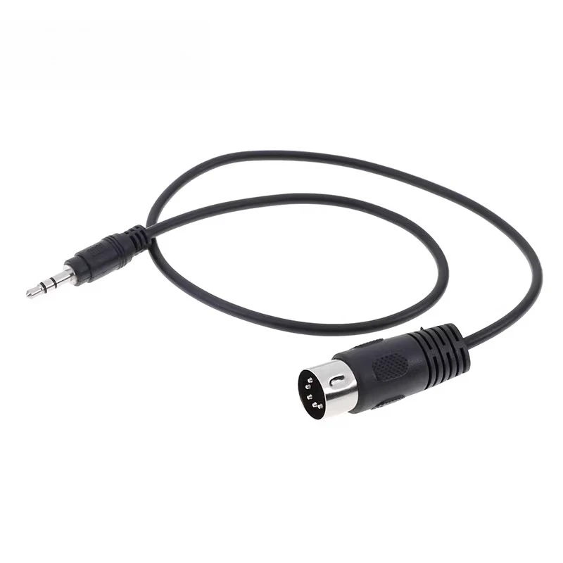 

3.5 Audio Plug To Large 5-pin Adapter Cable for Computer Piano Speaker Output MIDI 5-pin DIN 5-pin