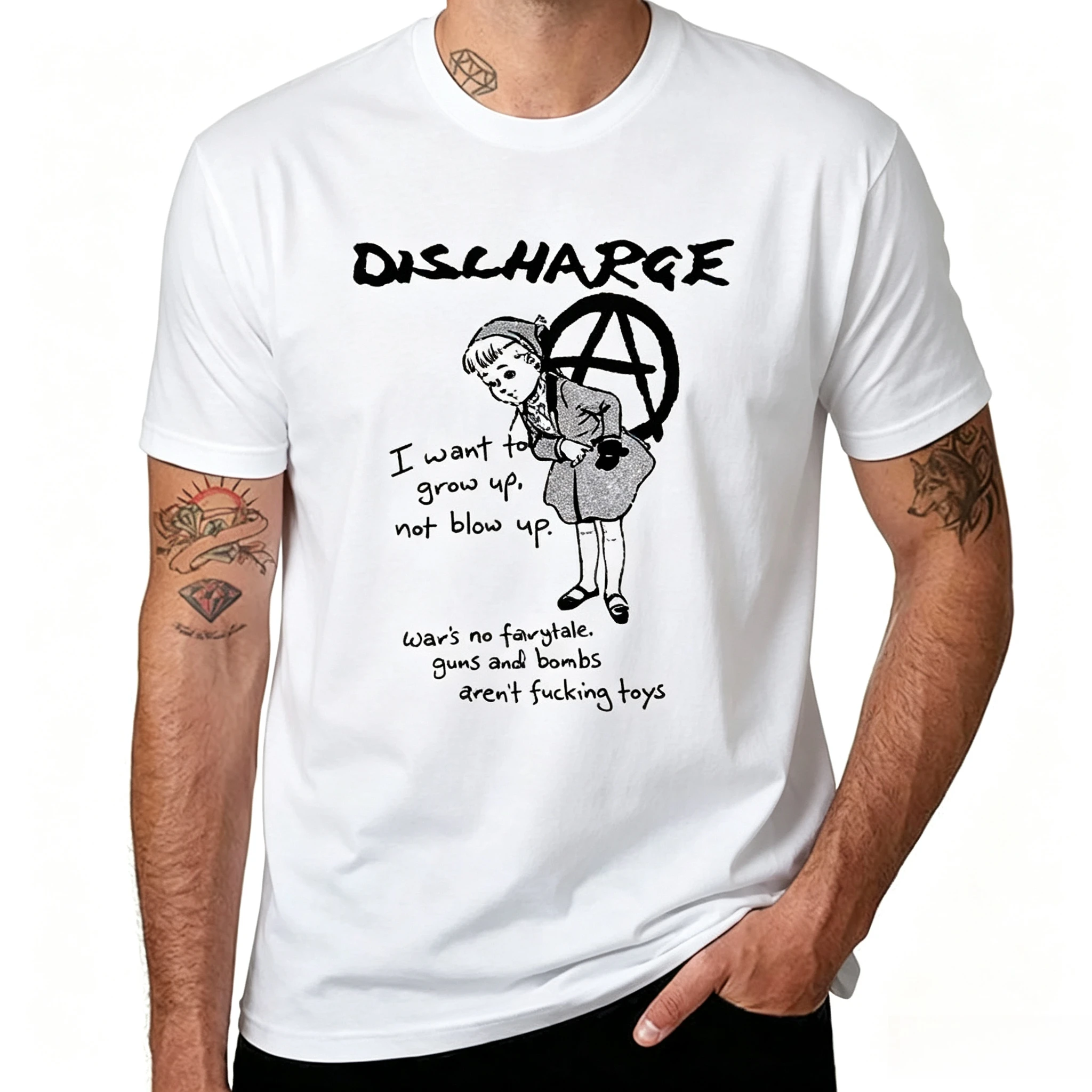 DISCHARG Vintage T-shirt D-beat Crust Punk NEW Broken Bones Varukers Crass Cotton Men T Shirt New Tee T-shirt Womens Tops