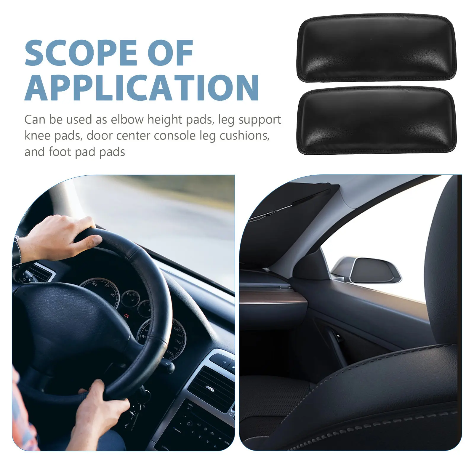 2Pcs Car Knee Cushion Leg Pad Set Universal Automotive Interior Comfort Pad for Console Door Armrest Seat Side Elbow Knee Leg