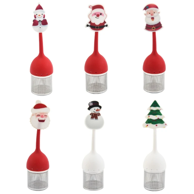 

Loose Leaf Infusers Silicone Strainers Christmas Series Filters for Brewing Loose Leaf Dishwasher Safe