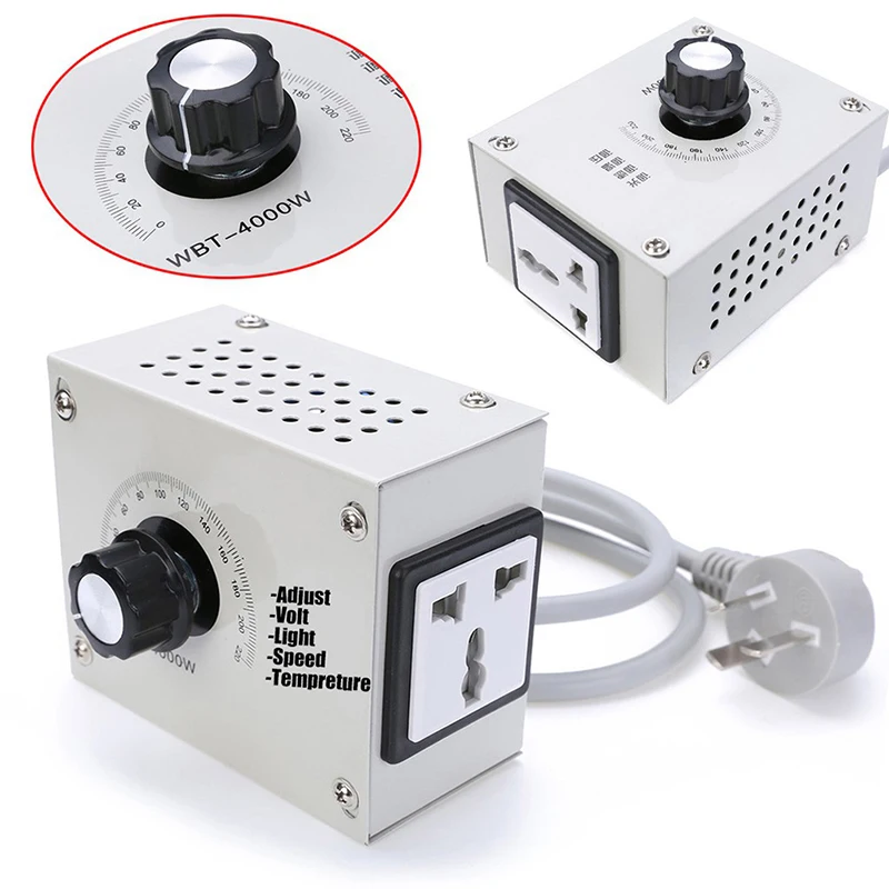 Portable SCR Dimmer, Speed, Temperature, Light, Voltage Adjustable Regulator, Compact, Variable Voltage Controller, AC