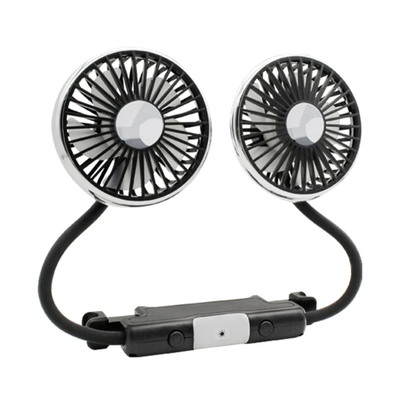 

USB Charging Auto Headrest Ventilation Fan 360 Degree Rotatable Back Fan