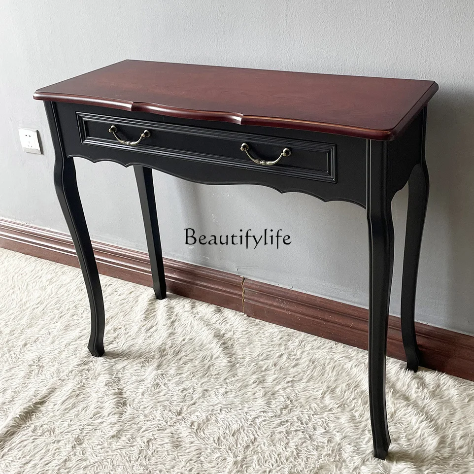 

*Мебель по индивидуальному заказу, американский массив дерева, коричневый, черный, входной стол, стол для хранения, компьютерный стол, туалетный столик