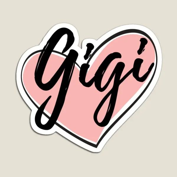 Gigi With Pink Heart Grandma Gift  Magnet Cute Refrigerator Home Kids Stickers Colorful Holder Decor Toy Magnetic Baby Funny