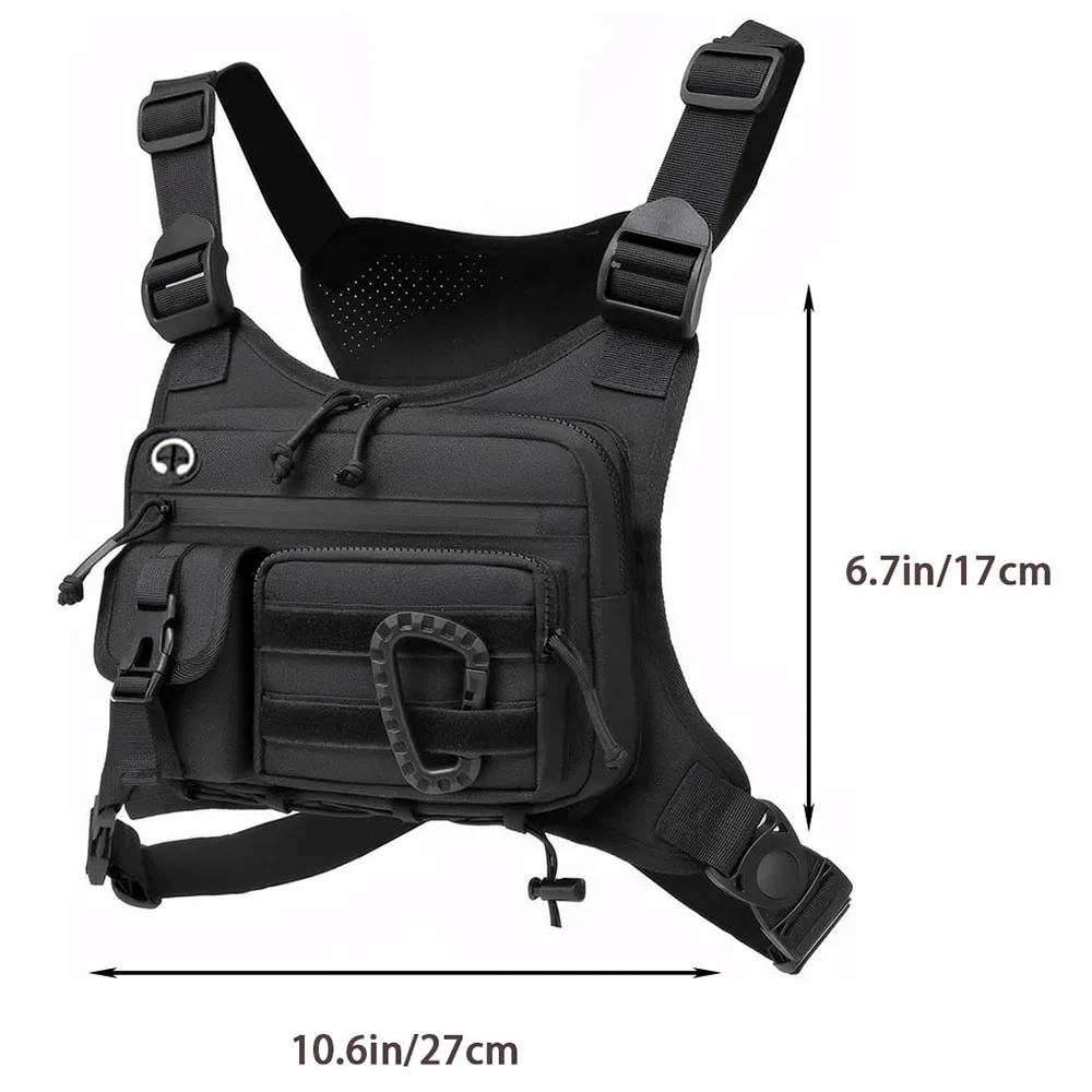 حقيبة صدر تكتيكية للرجال للاستخدام الخارجي مقاومة للماء ومضادة للسرقة وحقيبة صدر EDC لركوب الدراجات والجري وحزمة الصدر الأمامية #4