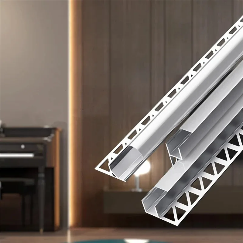 Embedded Ceiling Corner Aluminum Profile Pc Diffuser Channel Wall Edge Bathroom Tiles Home Decor Project Linear Hard Strip Light