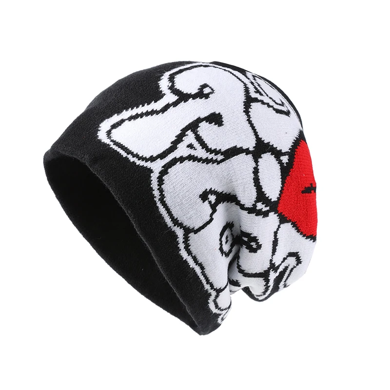 للجنسين الجاكار قبعة متماسكة إلكتروني تصميم الرجال الدفء الشتاء قبعة العصرية قبعة الجمجمة للنساء لينة تمتد قبعة الطقس البارد