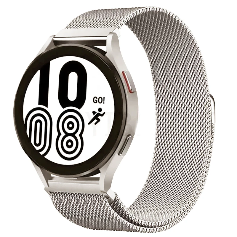 حزام حلقة ميلانو لساعة سامسونج جالاكسي 7-FE-6-5-4-كلاسيك 20 مللي متر 22 مللي متر سوار مغناطيسي معدني ساعة هواوي GT 5-4-3-2 حزام