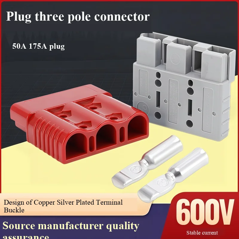 2pcs 50A 175A 3P Battery Power Connector Kit Quick Disconnect Plug 600V Car Forklift Battery Charging Electrical Connectors