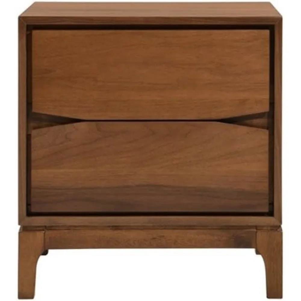 Comodino a due cassetti Monte Rosa in noce