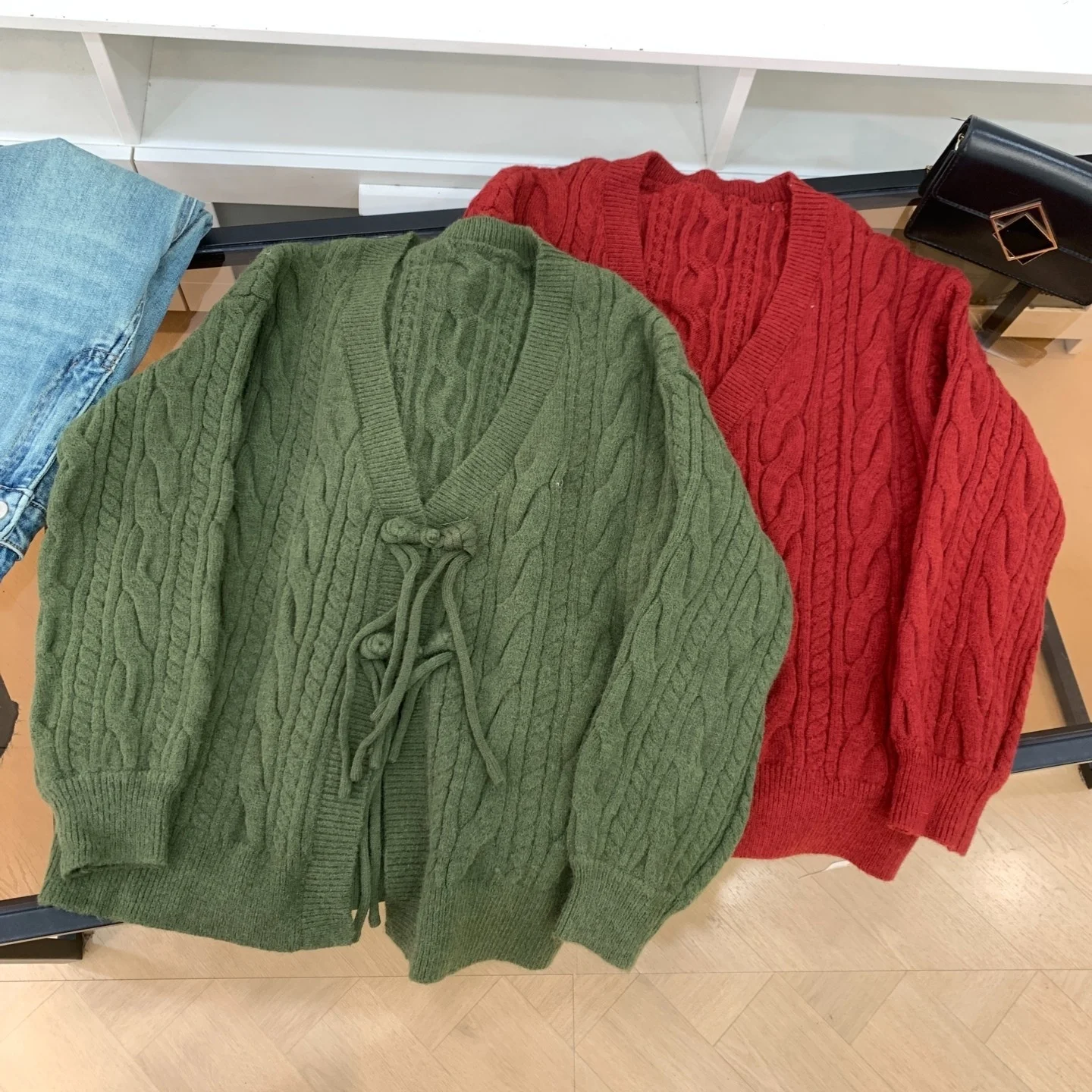 Lazy Sle Faionable Pure Color Double Button Sweater Autumn Winter New Arrival Women's Sweet Sle Straight Tube Sweater